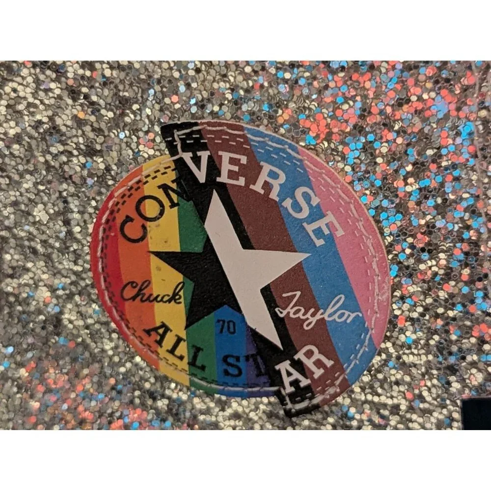 Converse Pride Chuck Taylor All Star Glitter Platform Heel Sneakers Womens 11 - Picture 8 of 11